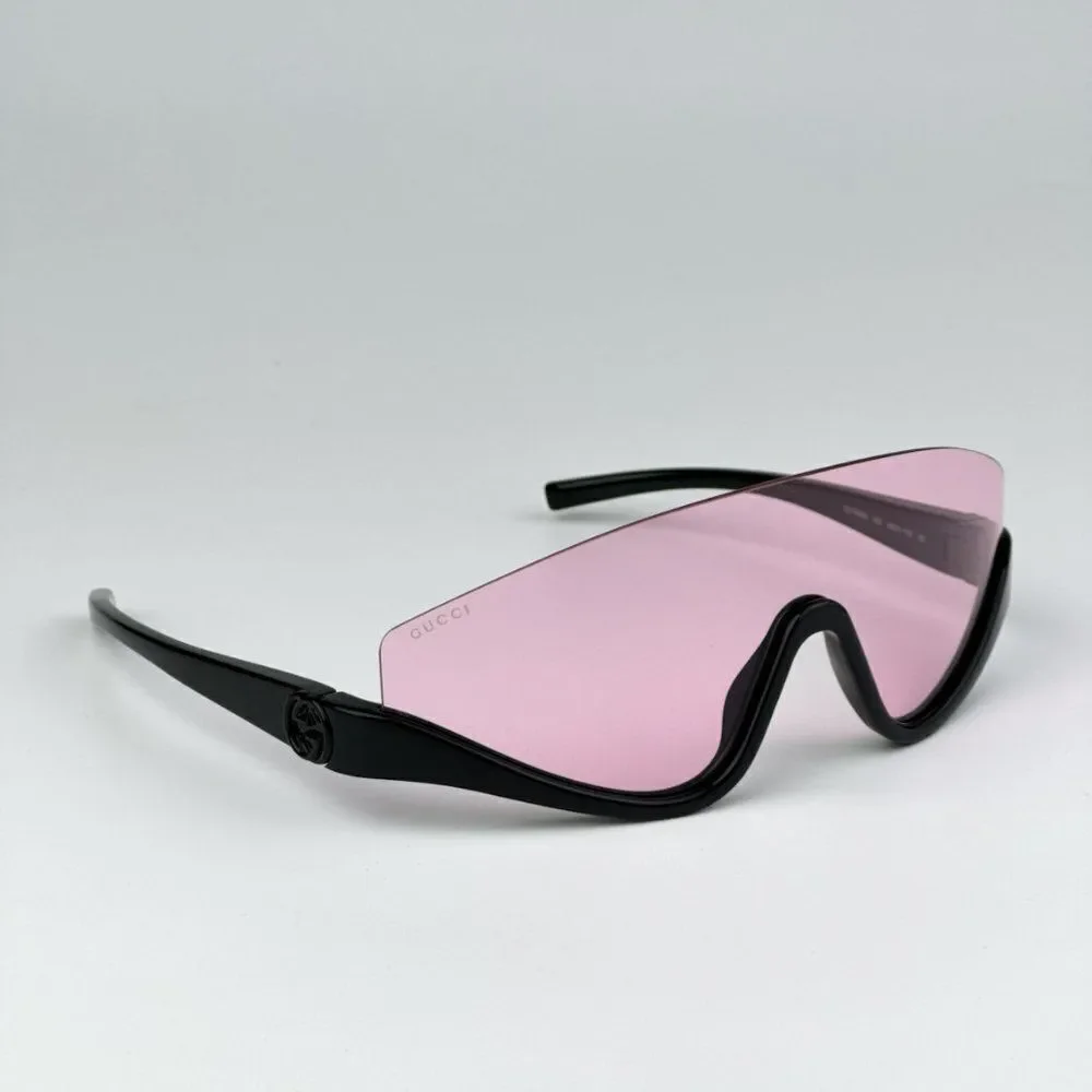 NEW Gucci GG1650S 002 Black Pink Unisex Shield Mask Sunglasses GG 1650S